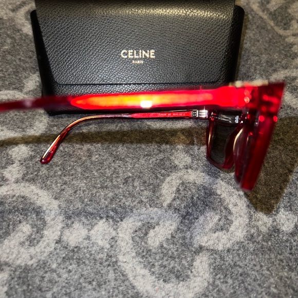 Celine vibrant red❤️🔥 Square Mirrored Sunglasses w/ Tags - Picture 5 of 8